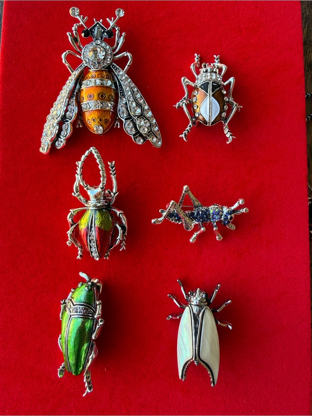 American Vintage Multicolor Insect Brooch Collection
